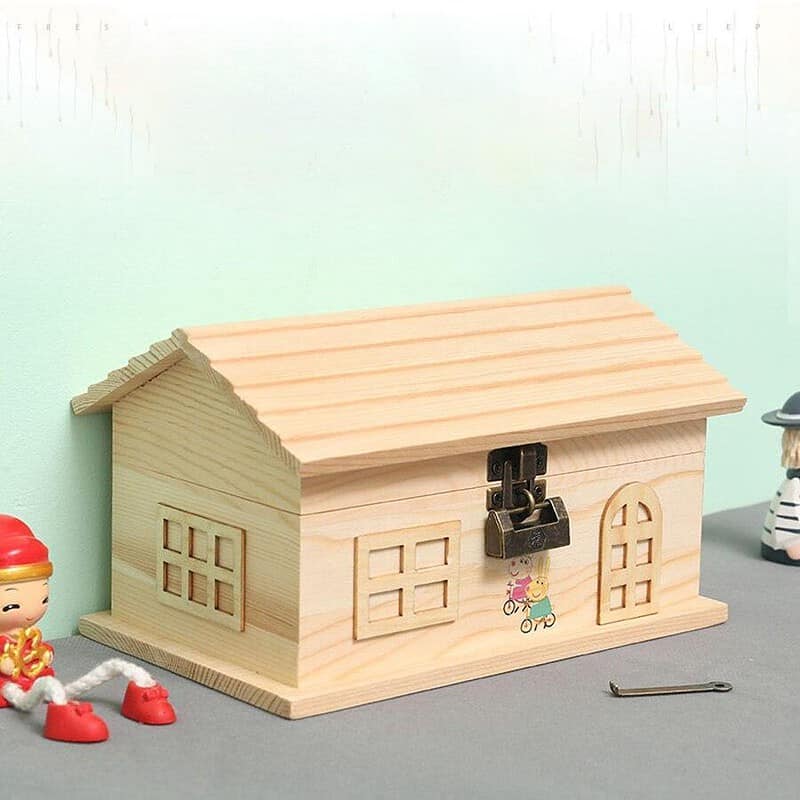 Tirelire Maison en Bois – Image 2
