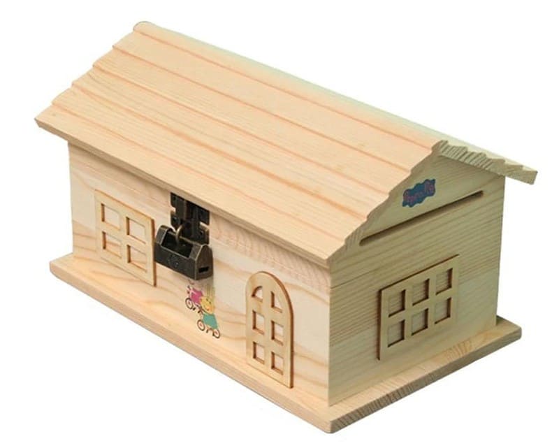 Tirelire Maison en Bois